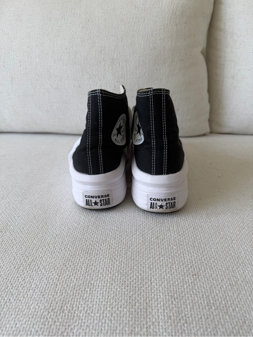 Converse Black and White High Top Platform Sneakers - Picture 3 of 7